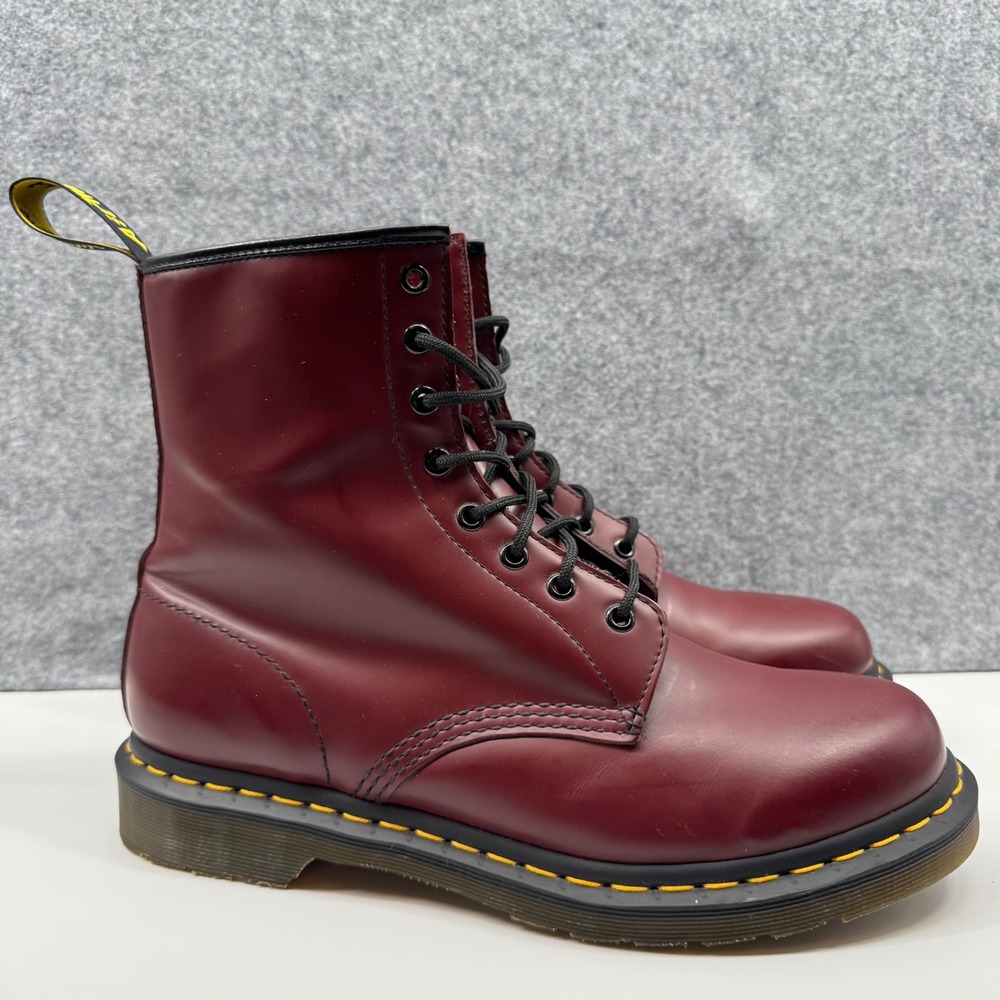 Dr. Martens 1460 W Boot Womens Size 11 Cherry Red Smooth Leather 8-Eye Lace Up